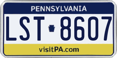 PA license plate LST8607
