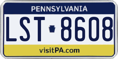 PA license plate LST8608