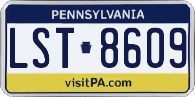 PA license plate LST8609