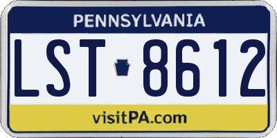 PA license plate LST8612