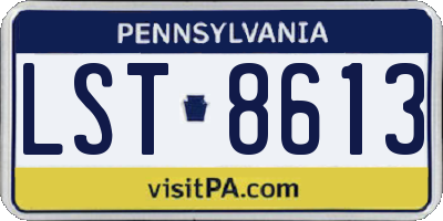 PA license plate LST8613
