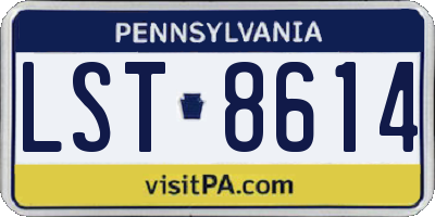 PA license plate LST8614