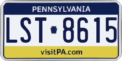 PA license plate LST8615