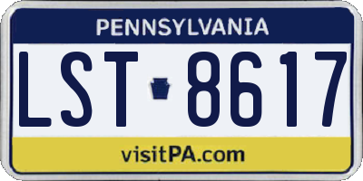 PA license plate LST8617