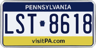 PA license plate LST8618