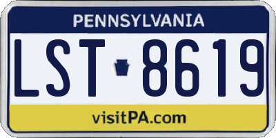 PA license plate LST8619