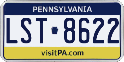 PA license plate LST8622