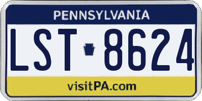 PA license plate LST8624