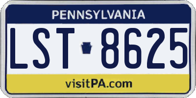PA license plate LST8625