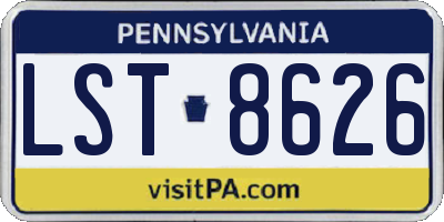 PA license plate LST8626