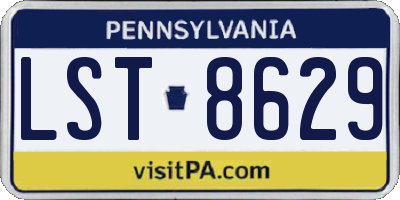 PA license plate LST8629