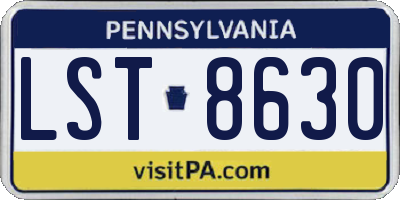 PA license plate LST8630
