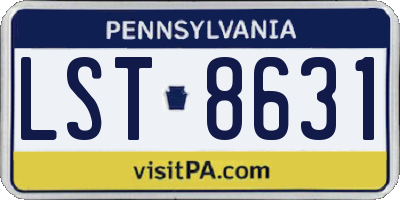 PA license plate LST8631