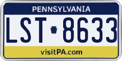 PA license plate LST8633