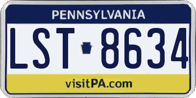 PA license plate LST8634