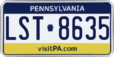 PA license plate LST8635