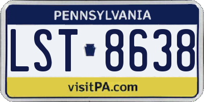 PA license plate LST8638