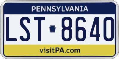 PA license plate LST8640