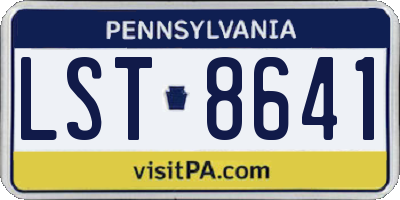 PA license plate LST8641