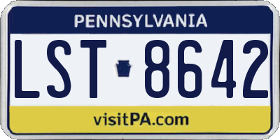 PA license plate LST8642