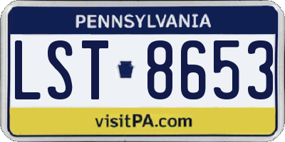 PA license plate LST8653
