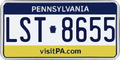 PA license plate LST8655