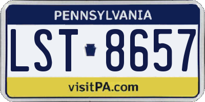 PA license plate LST8657
