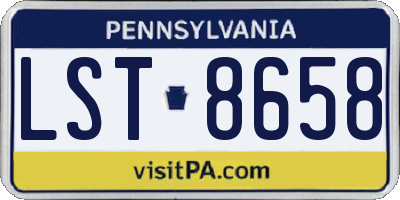 PA license plate LST8658