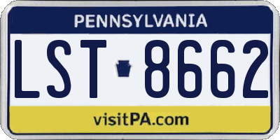 PA license plate LST8662
