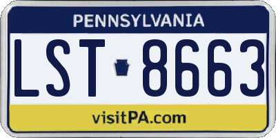 PA license plate LST8663