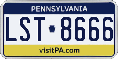 PA license plate LST8666