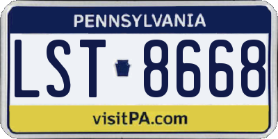 PA license plate LST8668