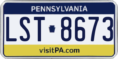 PA license plate LST8673