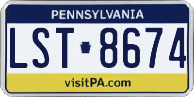 PA license plate LST8674