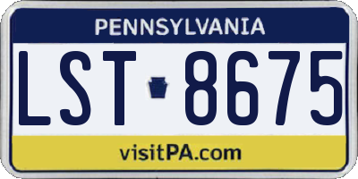 PA license plate LST8675