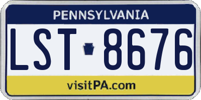PA license plate LST8676