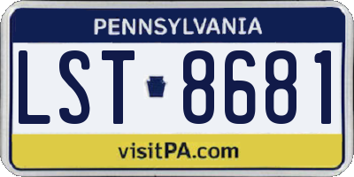 PA license plate LST8681