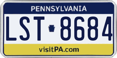 PA license plate LST8684