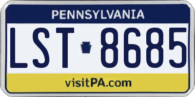 PA license plate LST8685
