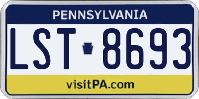 PA license plate LST8693