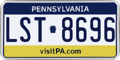 PA license plate LST8696