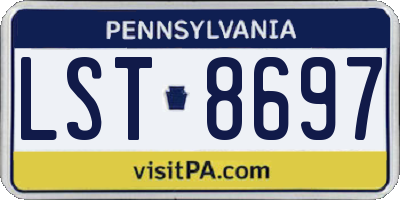 PA license plate LST8697