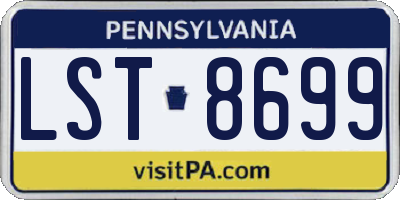 PA license plate LST8699