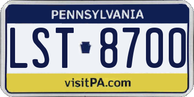 PA license plate LST8700