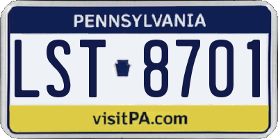 PA license plate LST8701