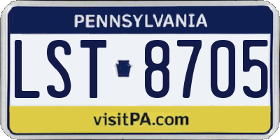PA license plate LST8705