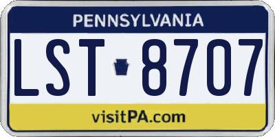 PA license plate LST8707