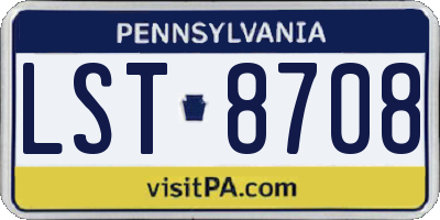 PA license plate LST8708
