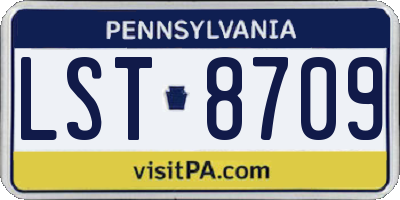 PA license plate LST8709
