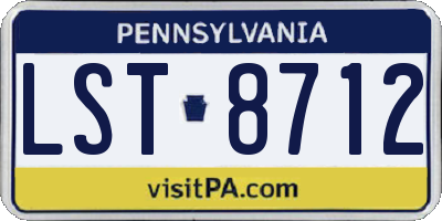 PA license plate LST8712